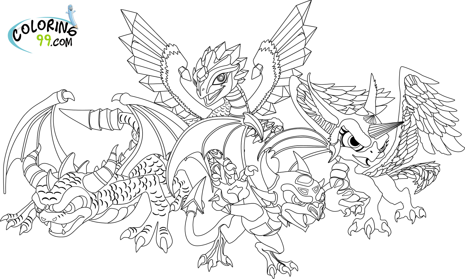 Skylanders Coloring Pages Dragons